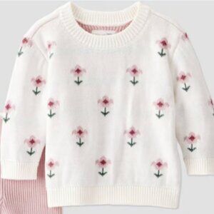 Little Planet By Carter's Organic Baby Girls Floral Sweater 6 month
